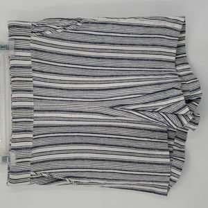 Proseco Shorts Linen Blend High Rise Striped Elastic Waist Pockets Size 8